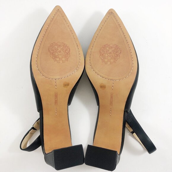 NWOB! Vince Camuto Hamden Slingback Black Leather Heels 11 - Picture 8 of 11